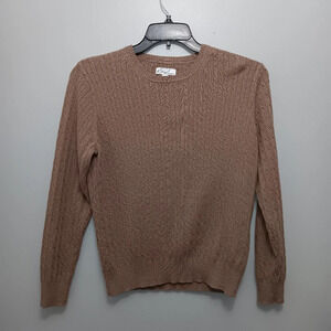 Kim rogers women's sweater long sleeve brown tan size L